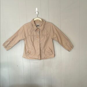 Nori Vintage-Style Neutral Button Front Jacket in Tan | Size S